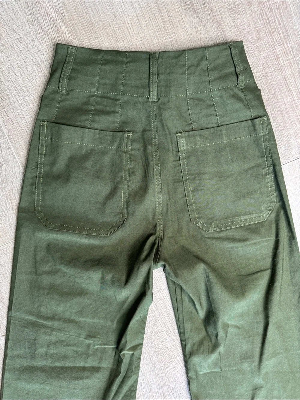 MAEVE Women’s Olive Green The Collette High Waist Wide Leg Trousers - Picture 5 of 10
